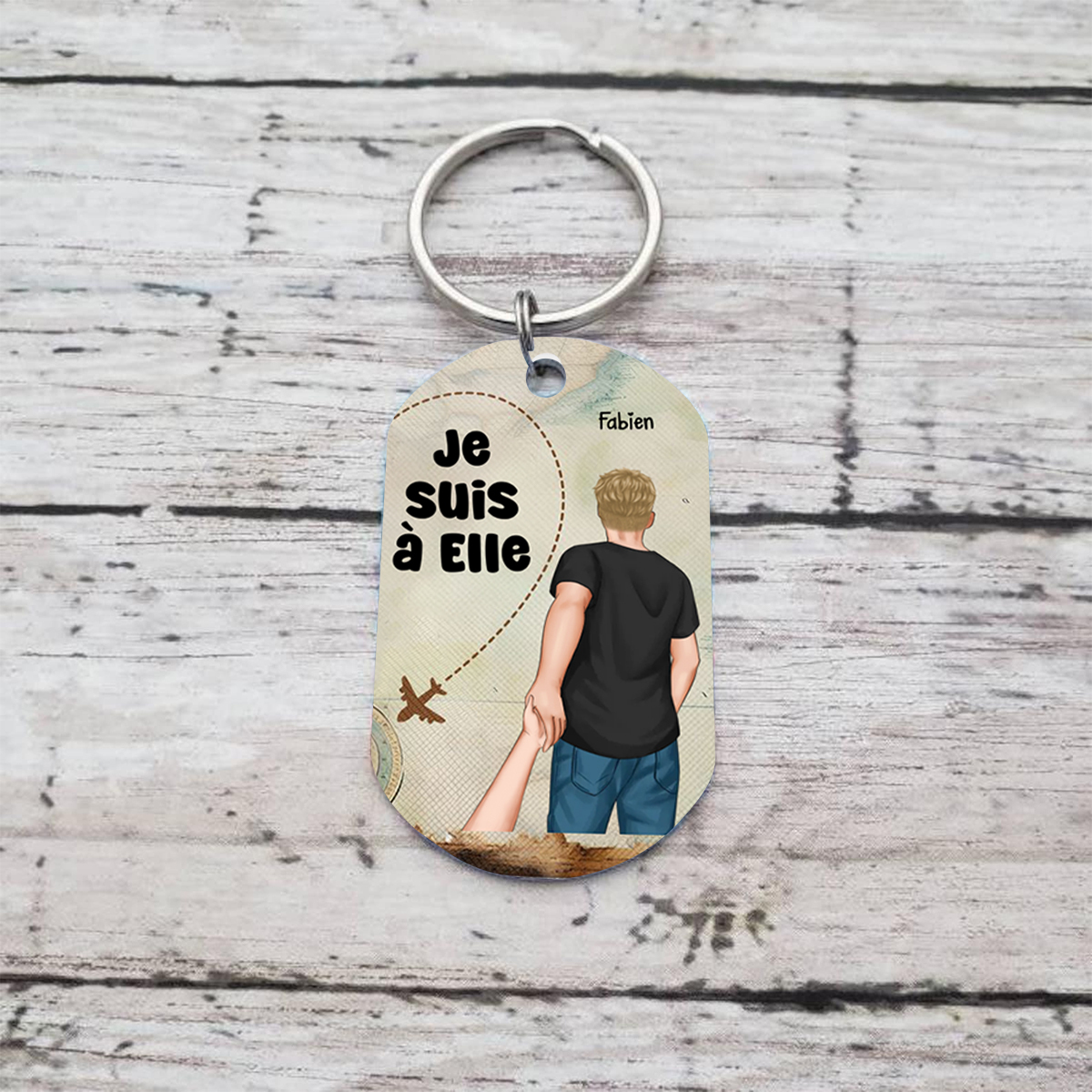 Porte-Clés Personnalisés avec 2 Prénoms Porte-Clés Personnalisables pour Couple | Jessemade