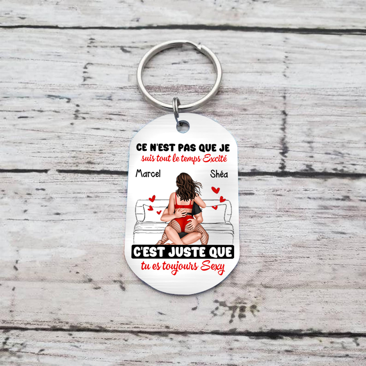 Porte-clés 2 Prénoms Personnalisés avec Illustrations Porte-Clés Personnaliables Pour Couple | Jessemade