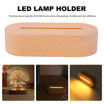 Lampe de chevet Arbre de Vie LED Lumières 5 Prénoms et 1 Texte Personnalisés pour Famille