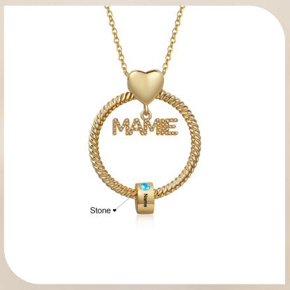 À ma Mamie - Collier personnalisé avec 1 Prénom et Pierre de naissance  Collier pendentif Or/Argent｜Jessemade