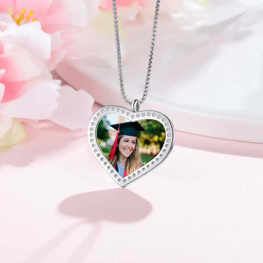 Collier Diplômé Prénom et Photo Personnalisés Cadeau de Graduation