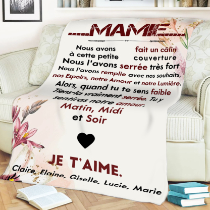 À ma Mamie - Couverture Plaids Polaire 1 Texte Personnalisé