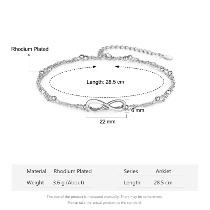 Bracelet de cheville infini Prénom Personnalisé