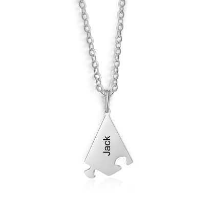 Collier d'amitié 3 pièces de puzzle 3 Prénoms