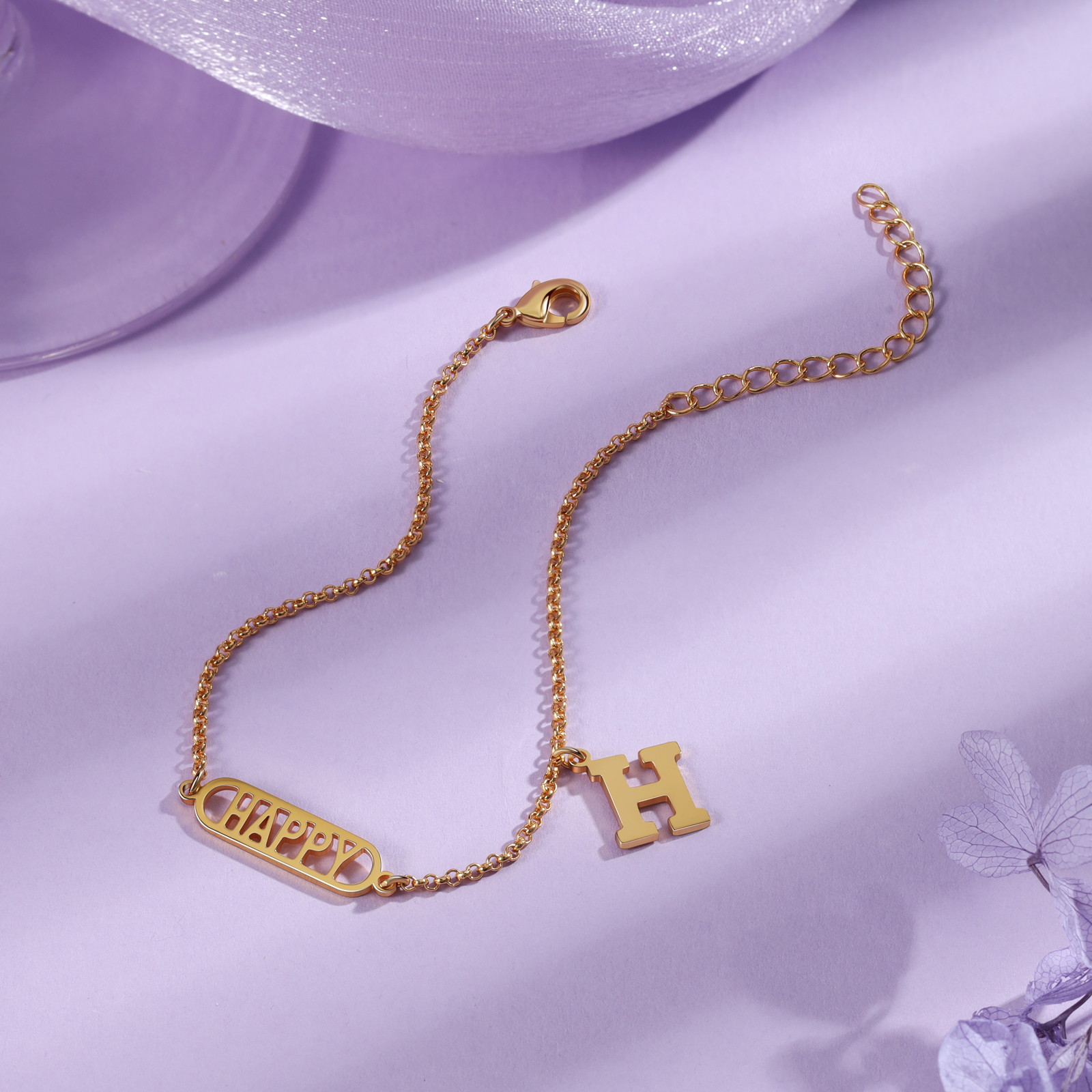 Bracelet de cheville Lettre Personnalisée avec Prénom Bracelet Initiale｜Jessemade