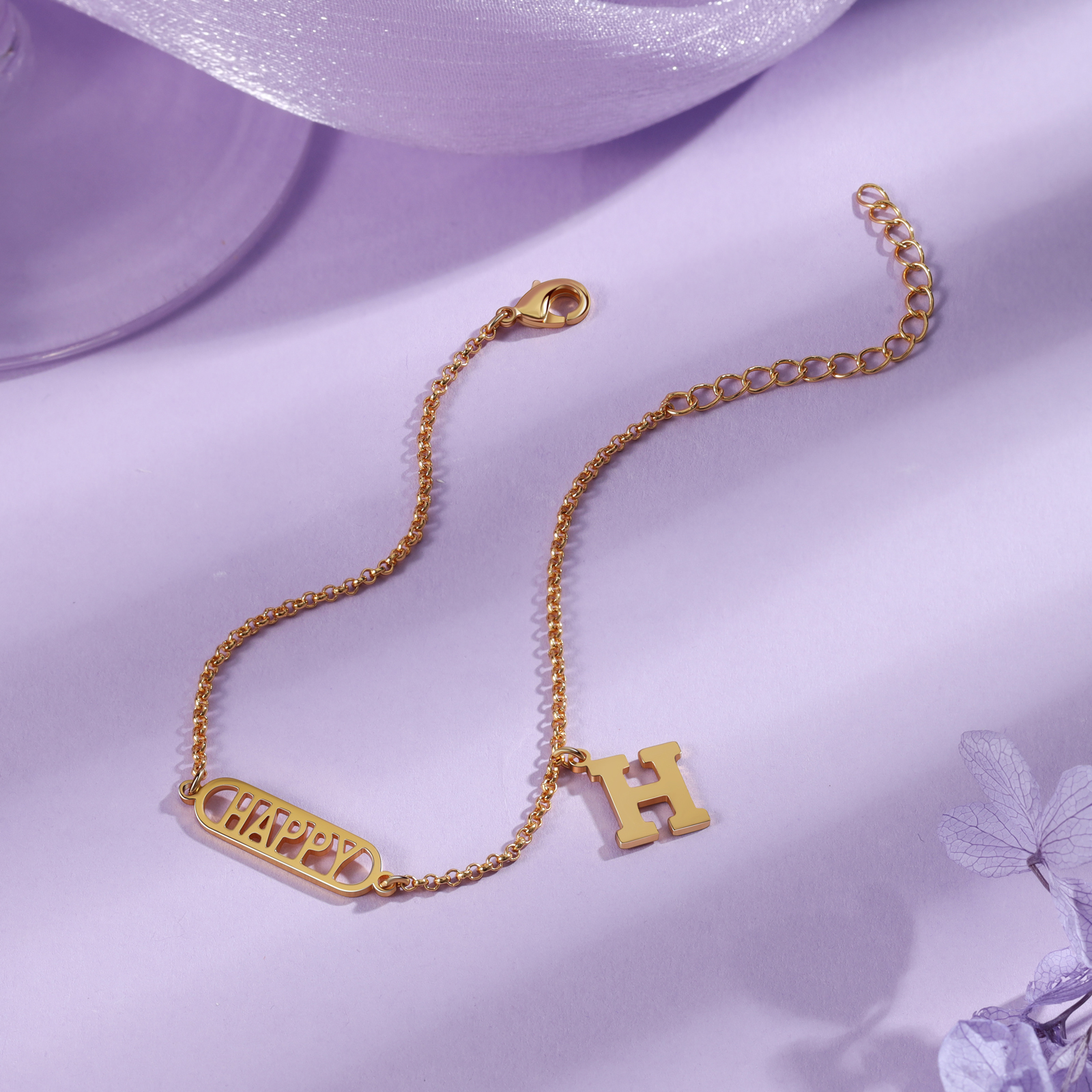 Bracelet de cheville Lettre Personnalisée avec Prénom Bracelet Initiale｜Jessemade