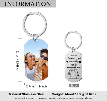 À Ma Meilleure Amie - Porte-Clés Photo et Texte Personnalisés