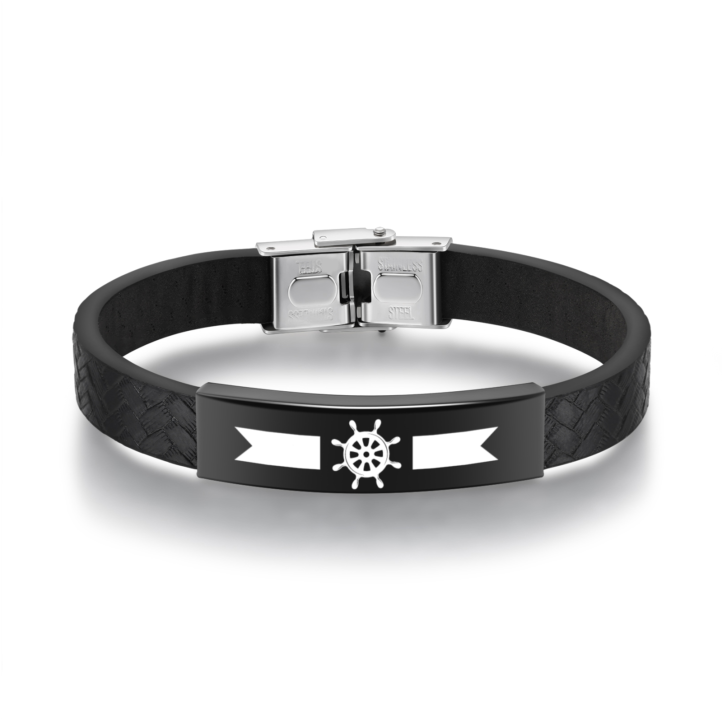 Bracelet Cuir 1 Prénom et Date Personnalisés pour Homme