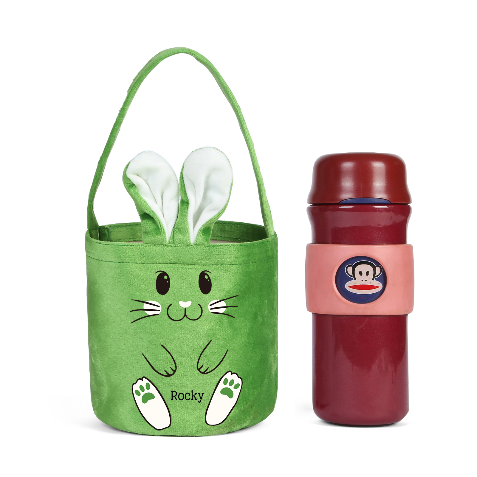 Sac de Pâques Lapin 1 Prénom Personnalisé Tote Bag Enfant