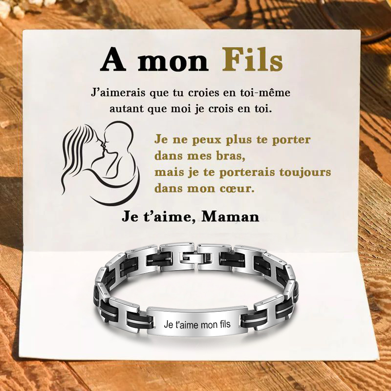 À Mon Fils-Bracelets Pour Hommes Bracelets Gravure Personnalisés Bracelet Homme