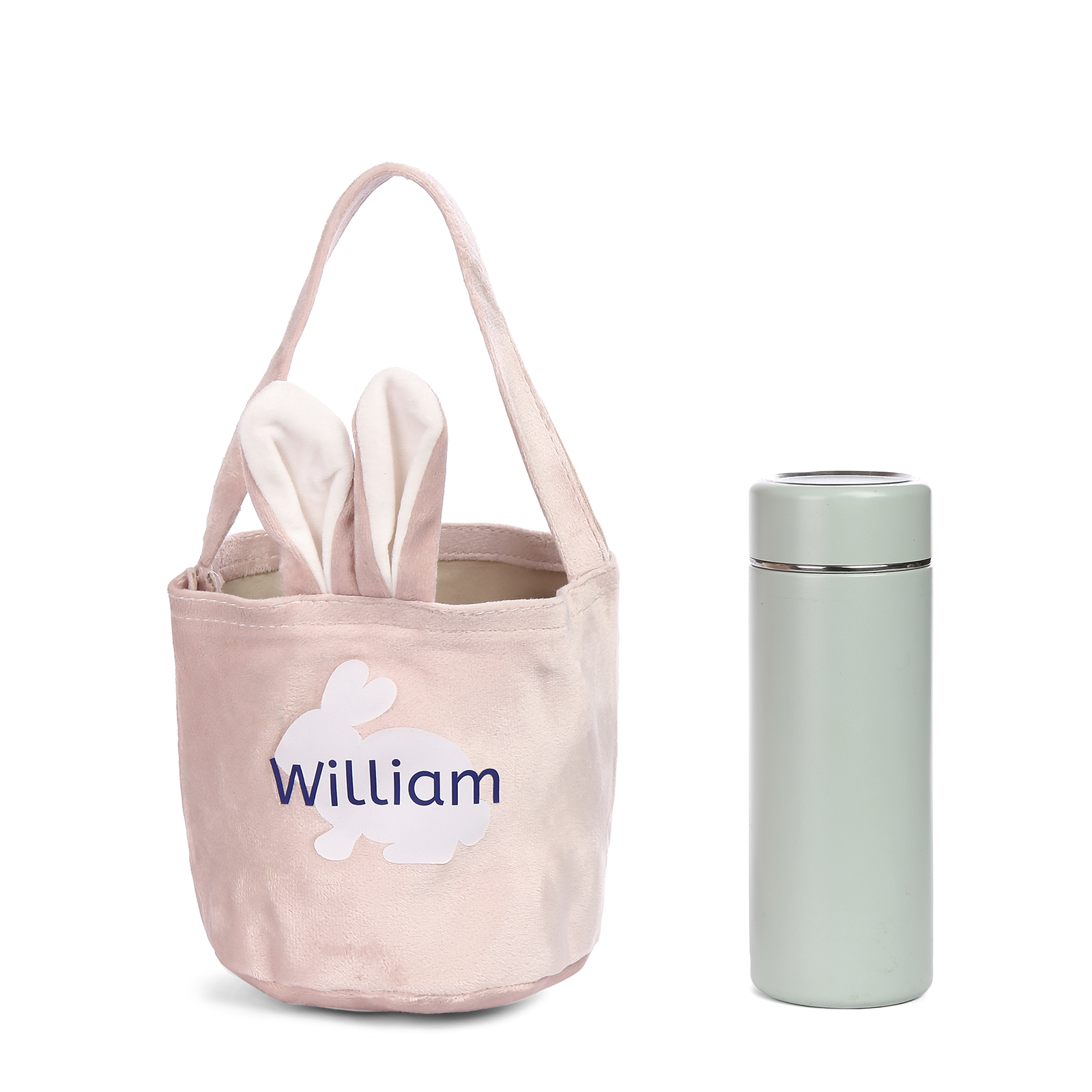 Sac de Pâques Lapin 1 Prénom Personnalisé Tote Bag Enfant