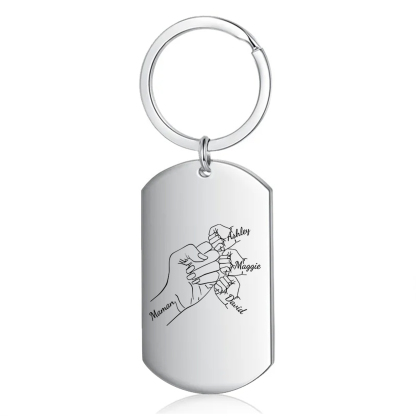 À Ma Maman - Porte-Clés Poings 1-4 Prénoms Personnalisés