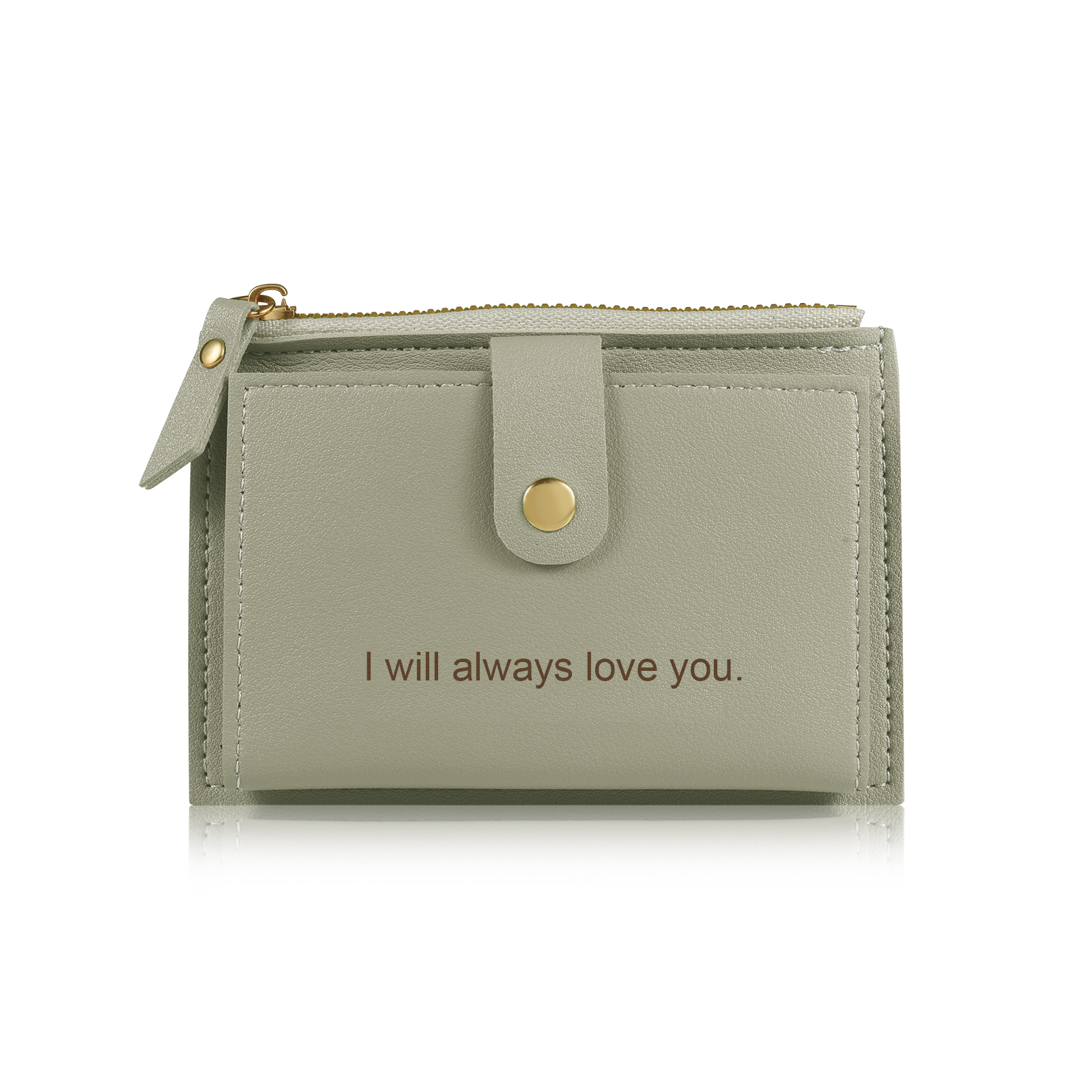 Portefeuille Femme Prénom et Texte Personnalisés avec Fleurs de naissance Porte-Monnaie Carte