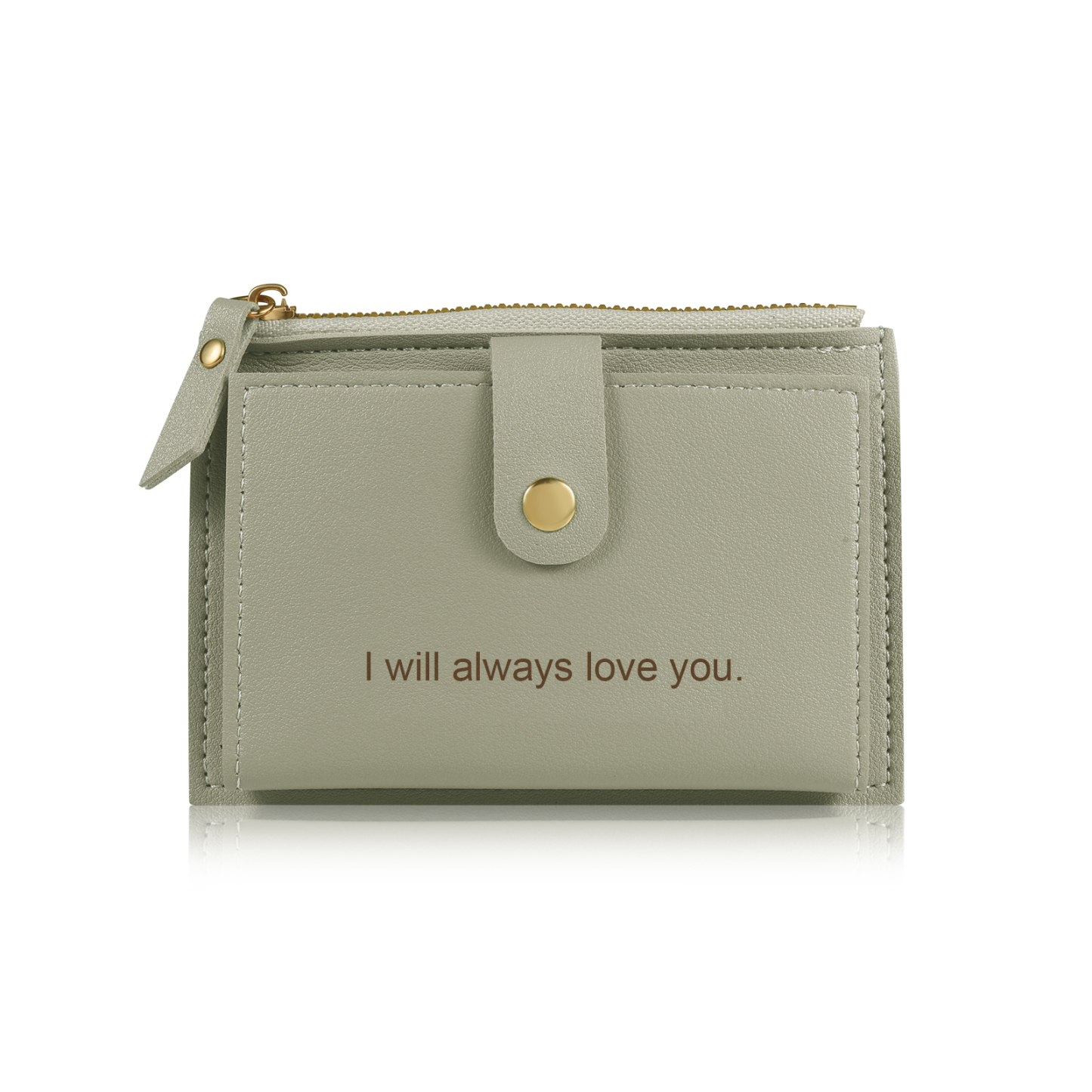 Portefeuille Femme Prénom et Texte Personnalisés avec Fleurs de naissance Porte-Monnaie Carte