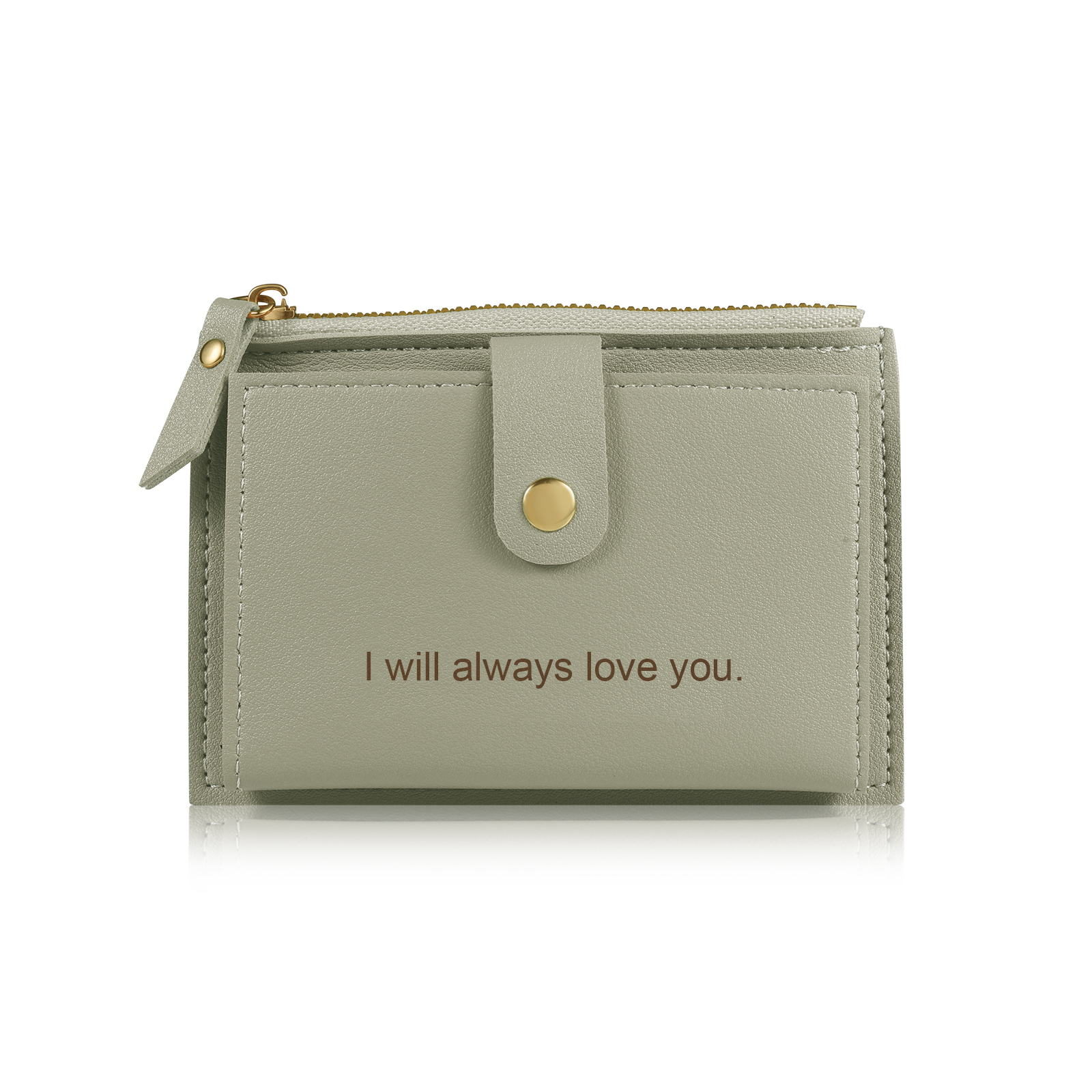 Portefeuille Femme Prénom et Texte Personnalisés avec Fleurs de naissance Porte-Monnaie Carte