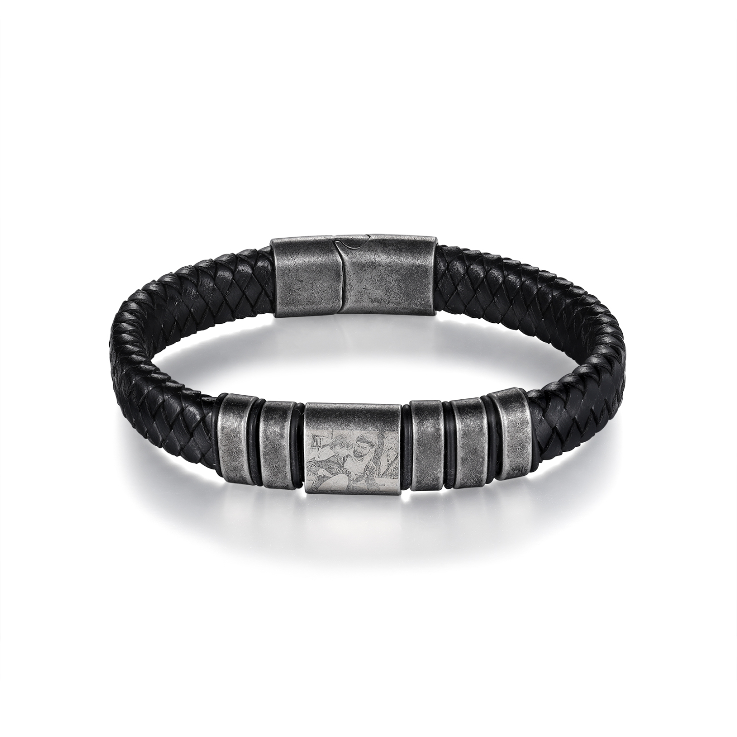 Bracelet Homme 5 Prénoms Personnalisés avec Photo