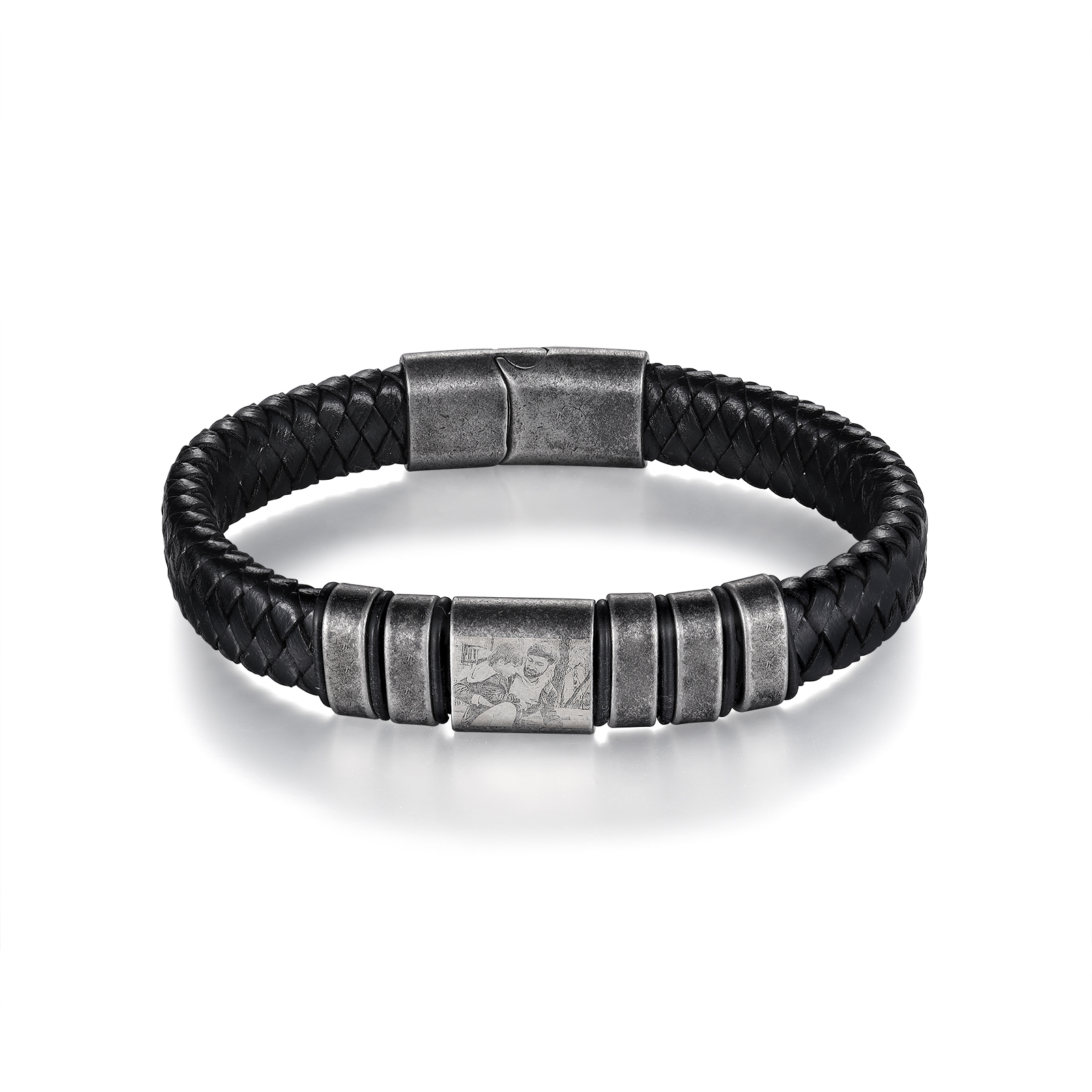 Bracelet Homme 5 Prénoms Personnalisés avec Photo