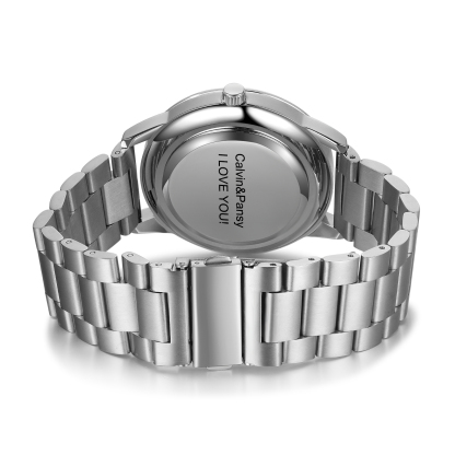 Montre Personnalisée Photo avec Gravure du prénom ou Message Bracelet