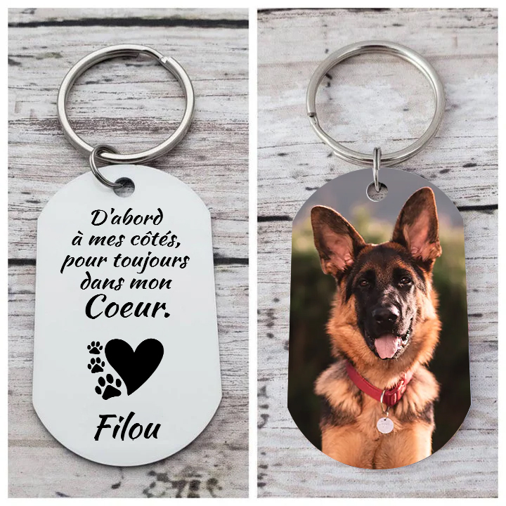 Jessemade FR Porte-Clés 1 Prénom et Photo Personnalisés