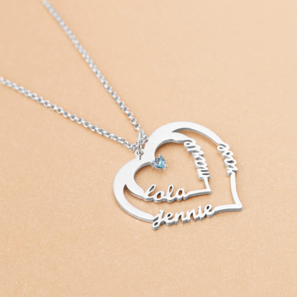 Collier Prénom Personnalis 4 Prénoms 1 pierre de naissance