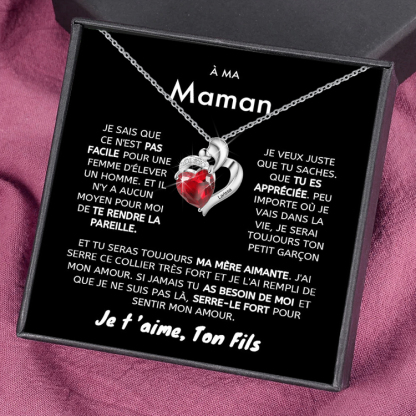 À Ma Maman-Collier coeur 1 Prénoms Personnalisés avec pierre de naissance