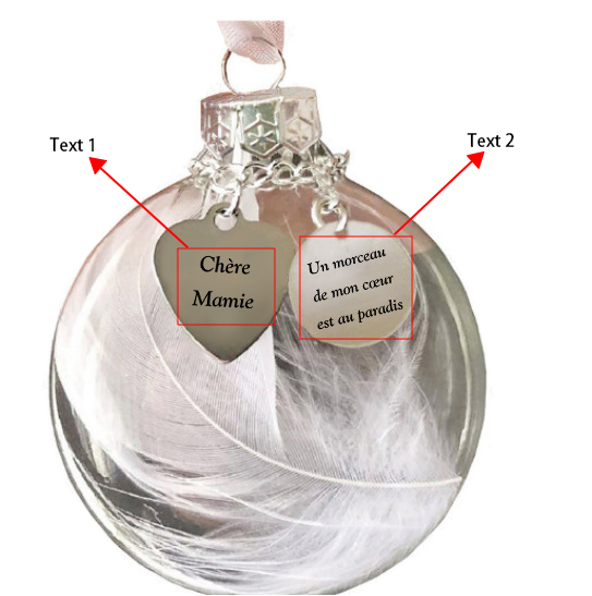  Boule transparente Flocon de Neige Ornements avec 2 Textes Personnalisés boule de noël | Jessemade