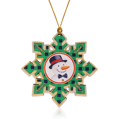 2-6 Noms Décoration Sapin Noël Personnalisés Décoration Flocon en Bois en couleur Vert | Jessemade