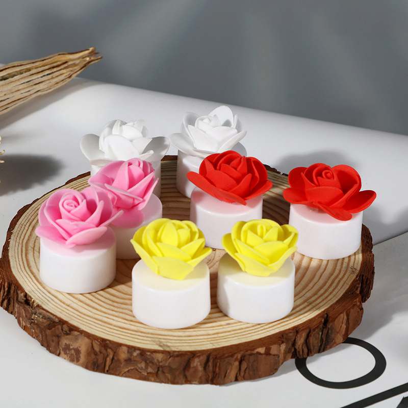 Bougie LED Fleur 2 pièces Cadeau Saint-Valentin Romantique