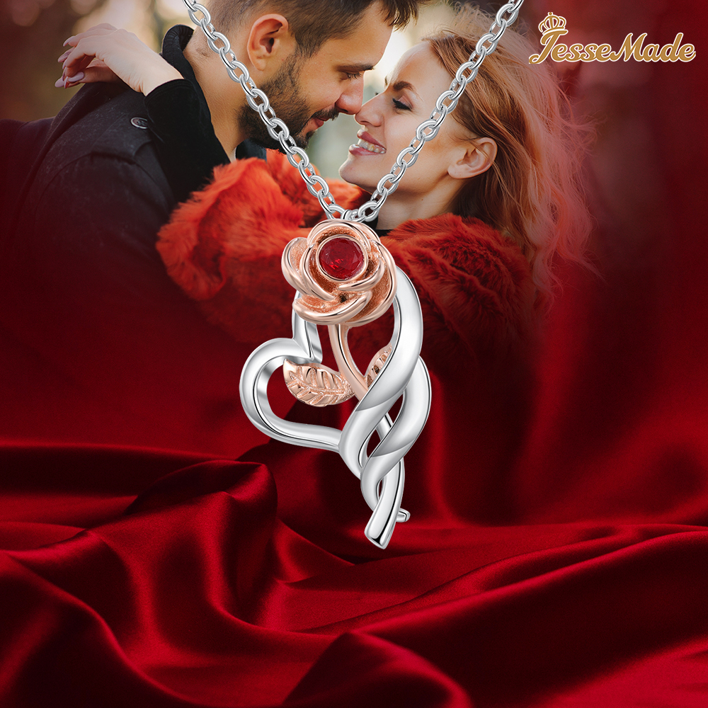 Collier rose 2 Prénom Personnalisé avec pierre de naissance