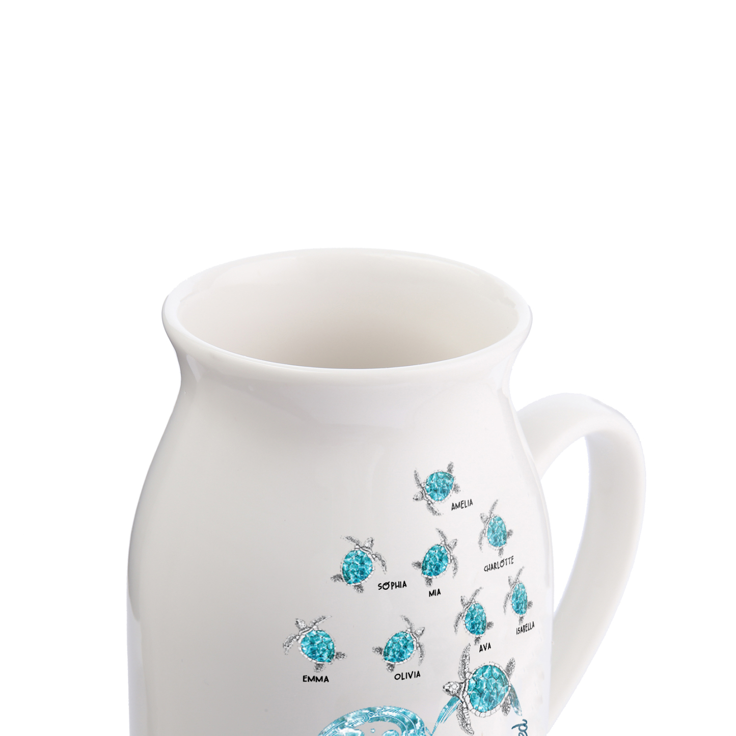 Vase à Fleurs Tortue de Mer 8 Prénoms Personnalisés avec 1 Texte Décoration de la Maison