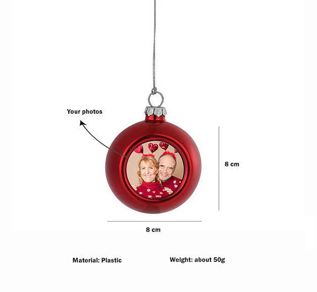 Ornements Boule de Noël 1 photo Personnalisés boule de noël | Jessemade