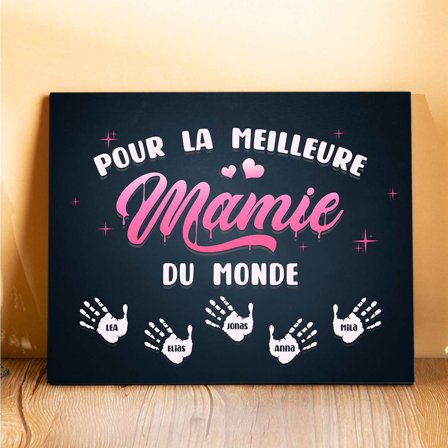 À ma Mamie - Cadre en Bois Arbre 1-6 Prénoms Personnalisés