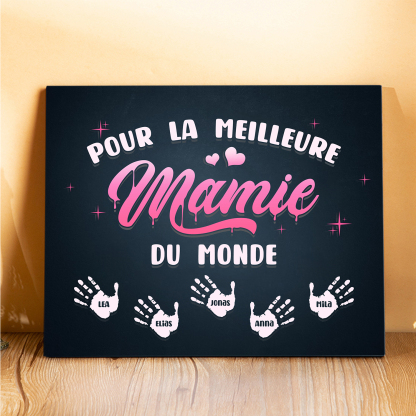 À ma Mamie - Cadre en Bois Arbre 1-6 Prénoms Personnalisés