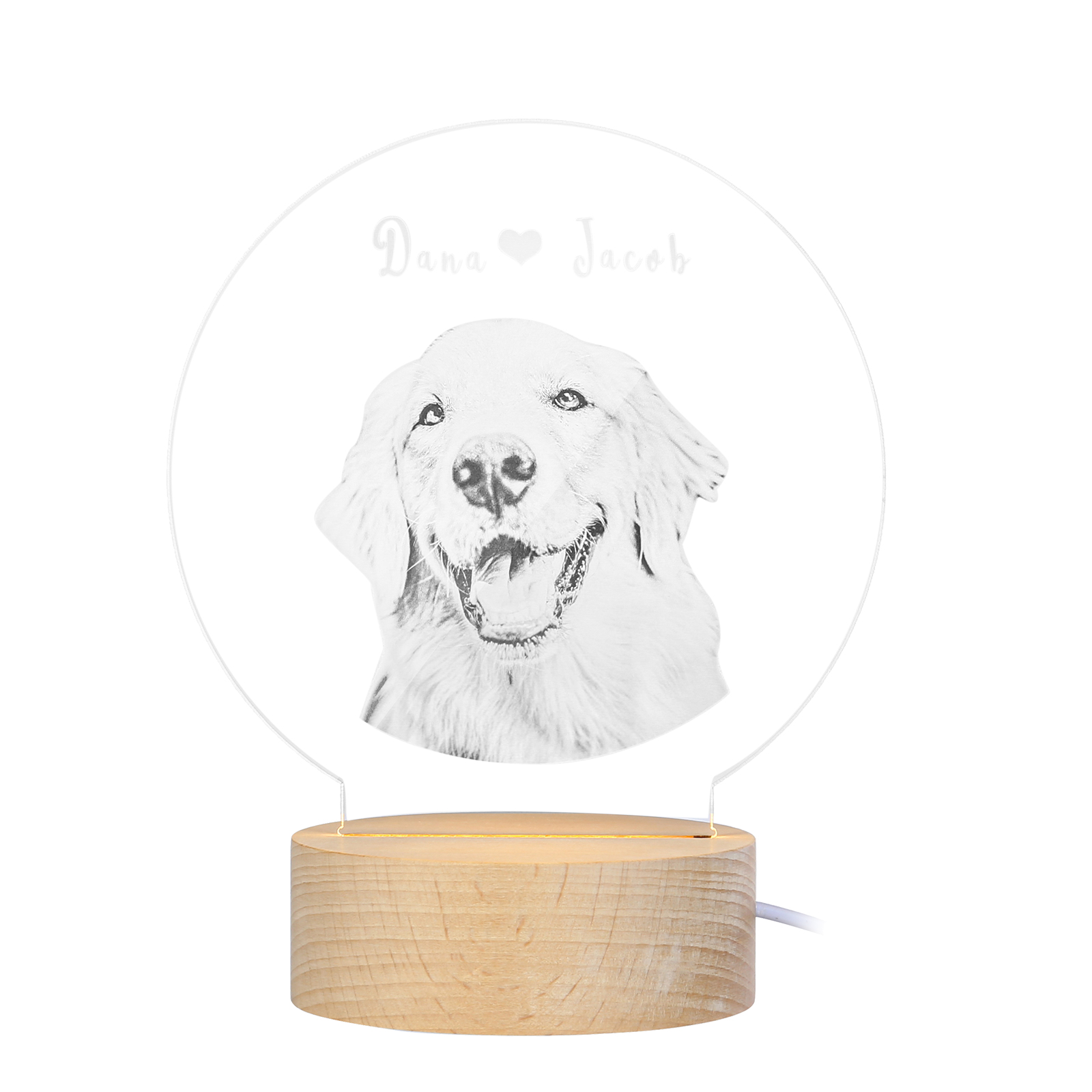 Lampe de chevet LED Personnalisée  photo avec texte