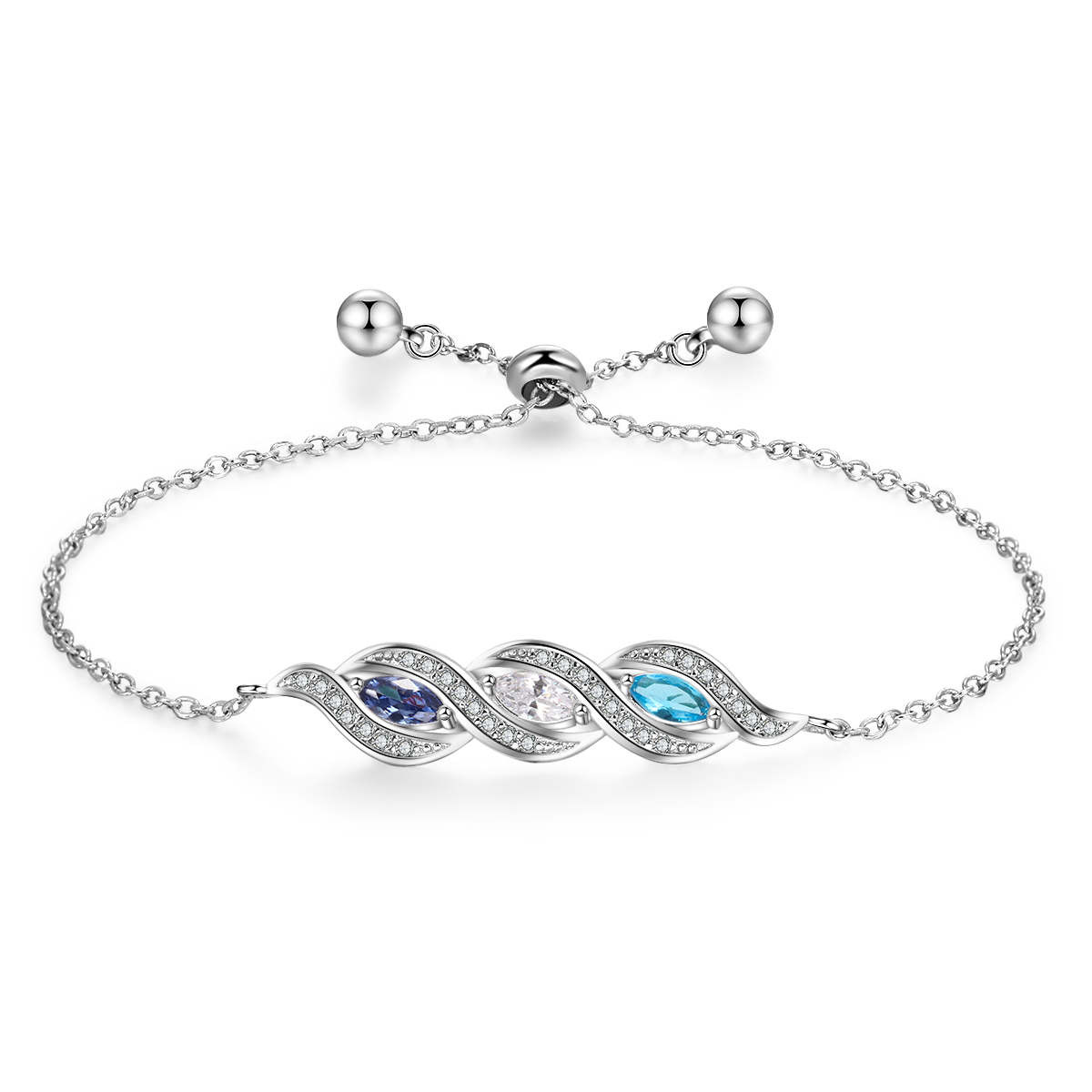 Bracelet reglable 3 Pierre de Naissance