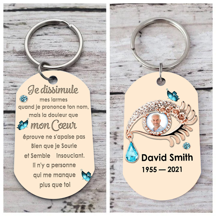 Porte-Clés Commémoratif 1 Prénom et Photo Personnalisés avec Date