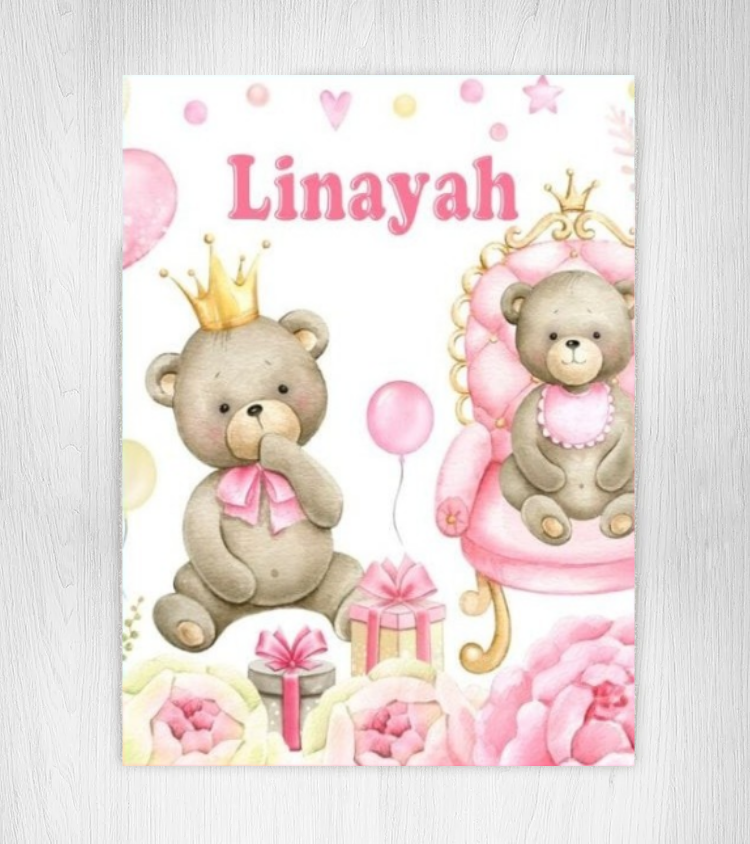 À Mon Bébé- Couverture plaids polaire Ours 1 Prénom Personnalisé Anniversaire de Bébé