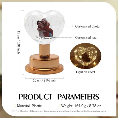 Lampe de chevet Couple LED Lumières Texte et Photo Personnalisé