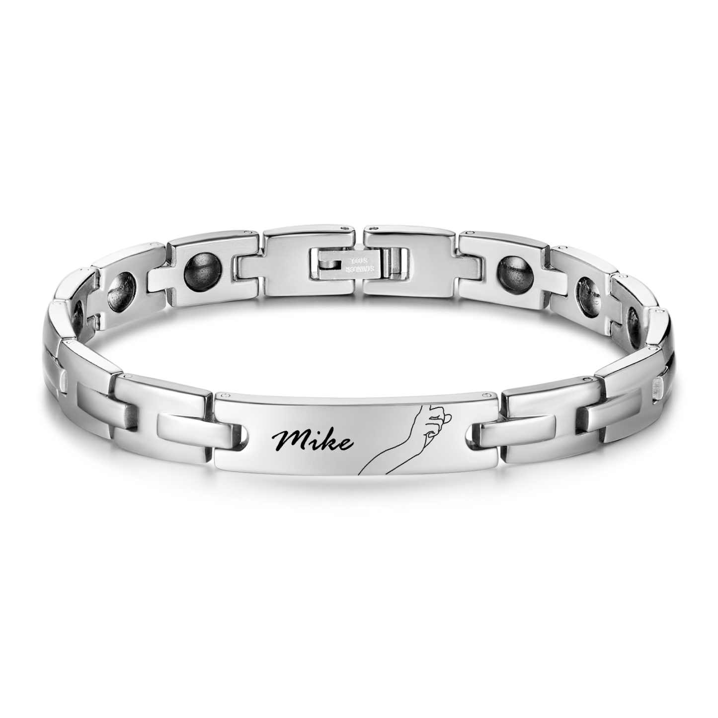 Bracelet couple 2PCS la main dans la main avec 2 Prénoms Personnalisés Bracelet en Commun | Jessemade