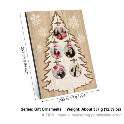 Cadre en Bois Sapin de Noël 5 Photos Personnalisées | Jessemade