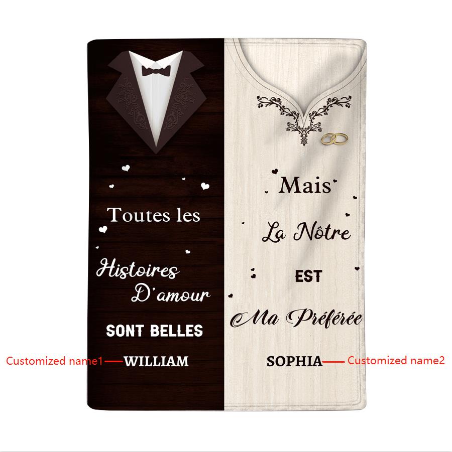 Couverture Plaids Polaire 2 Prénoms Personnalisés | Jessemade