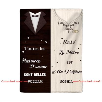 Couverture Plaids Polaire 2 Prénoms Personnalisés | Jessemade