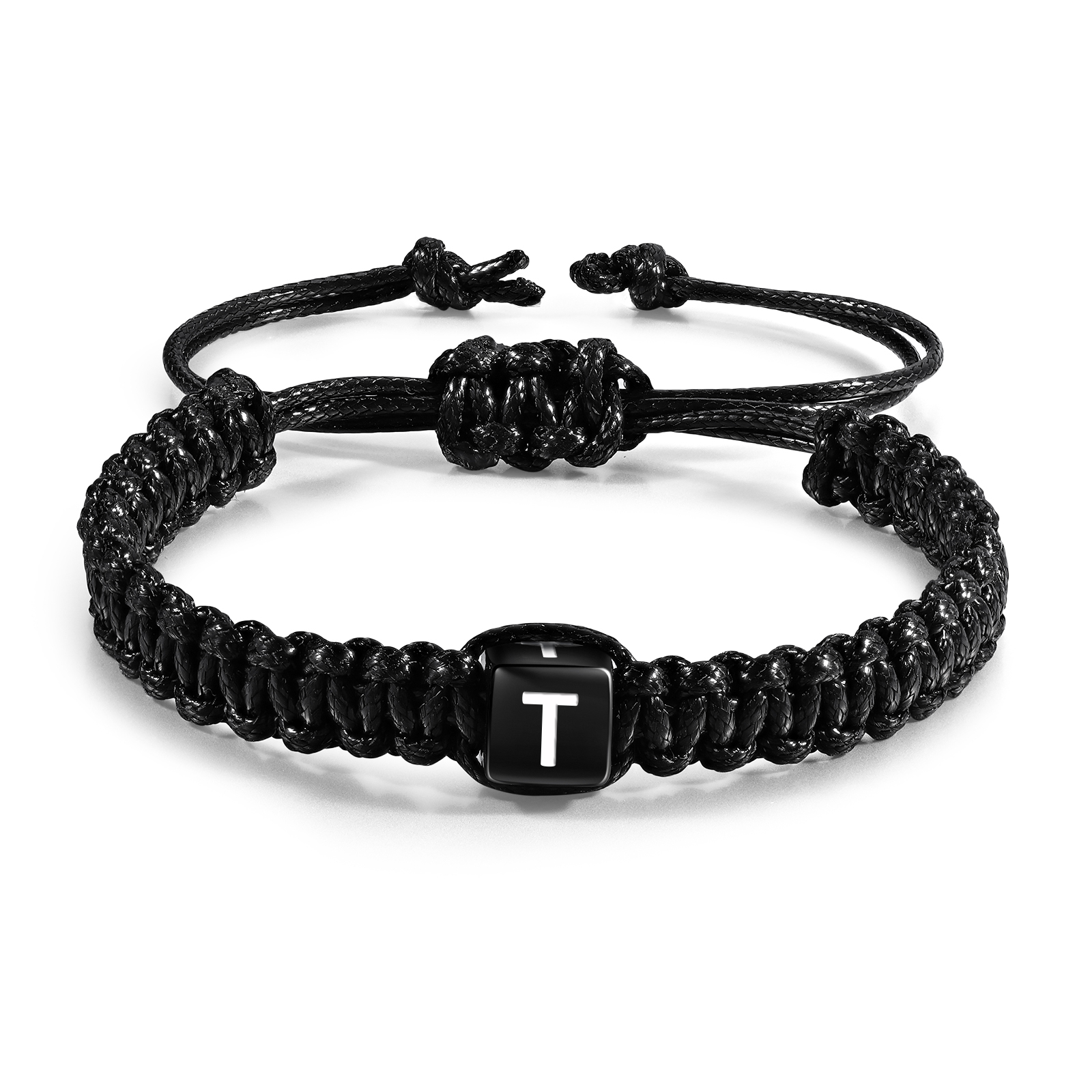 Bracelet en Cuir Dés 26 Lettres Personnalisées Bracelet Initiale｜Jessemade