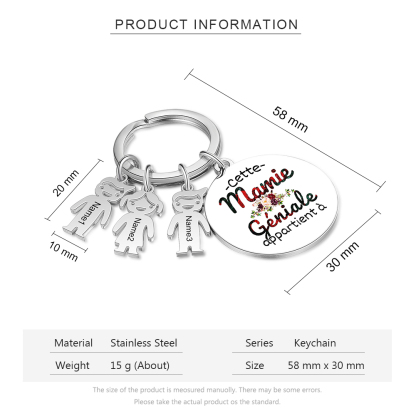 À Ma Mamie - 1-5 Noms Porte-Clés Personnalisés Avec Breloques Enfants