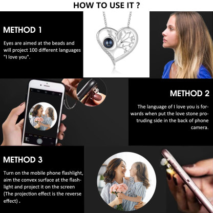 Collier Cœur Arbre Projection de Pierres 1 Photo Personnalisée | Jessemade