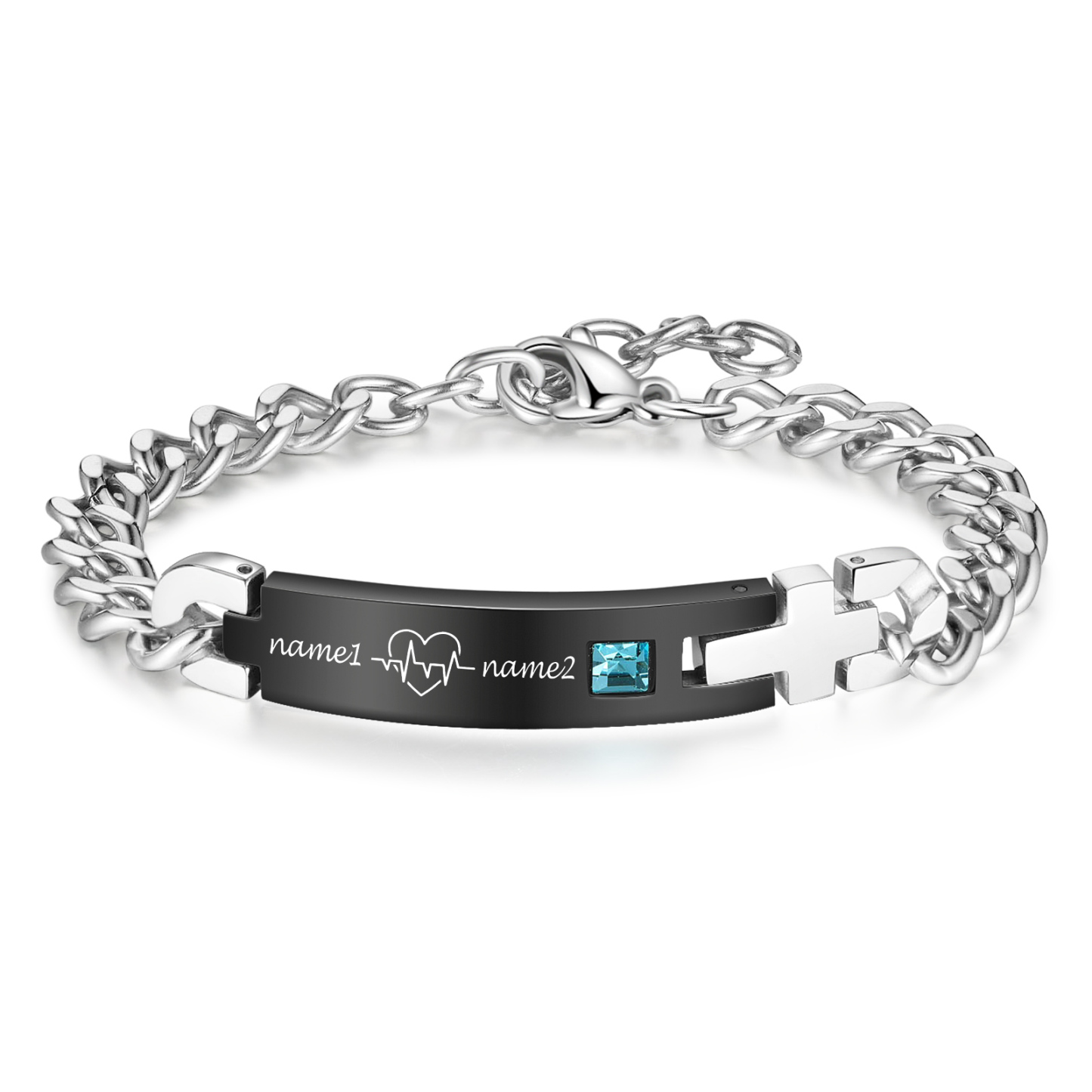 Bracelet couple Gourmette 2 Prénoms Personnalisé|Jessemade
