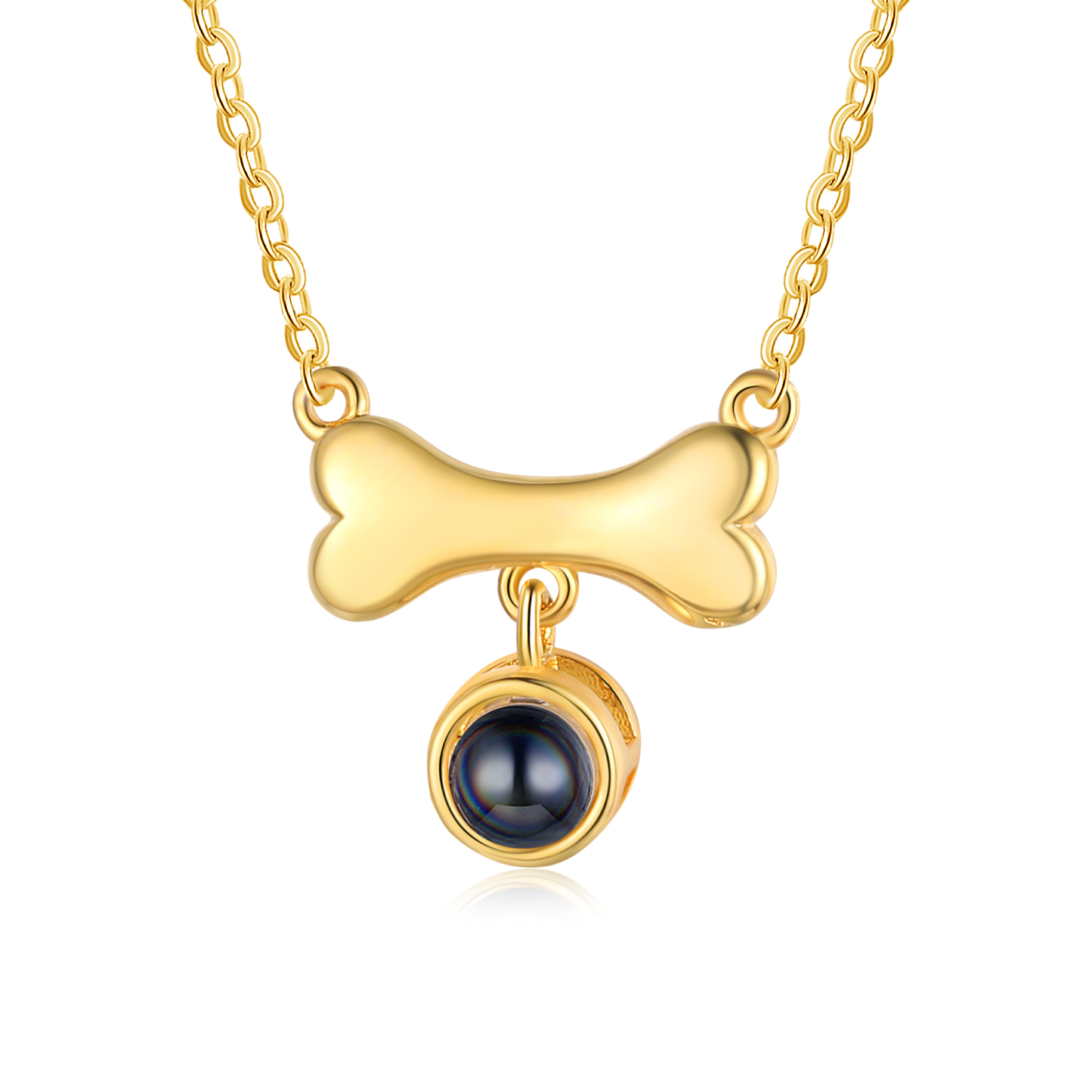 Collier de Projection d'os de chien Photo Personnalisée
