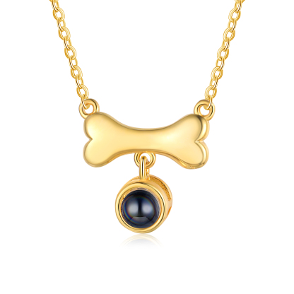 Collier de Projection d'os de chien Photo Personnalisée
