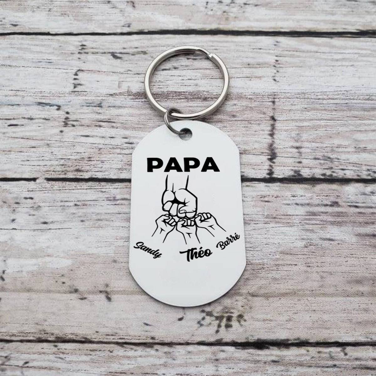 À mon Papa - Porte-Clés Famille du Football 2-4 Prénoms Personnalisés pour Famille | Jessemade