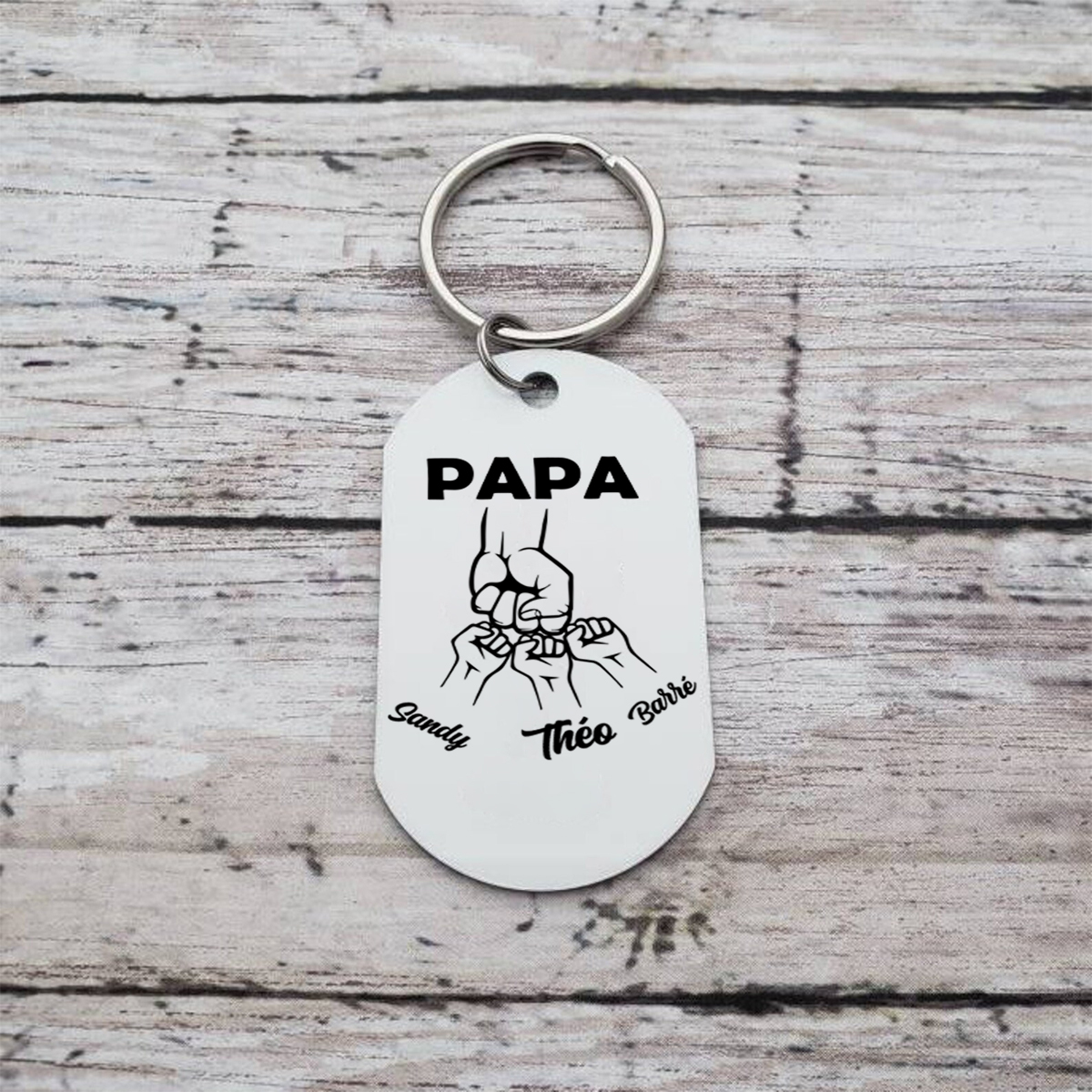 À mon Papa - Porte-Clés Famille du Football 2-4 Prénoms Personnalisés pour Famille | Jessemade